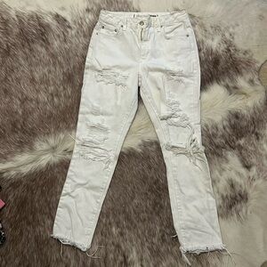 Lovers and Friends White Distressed Denim Pants- size 25